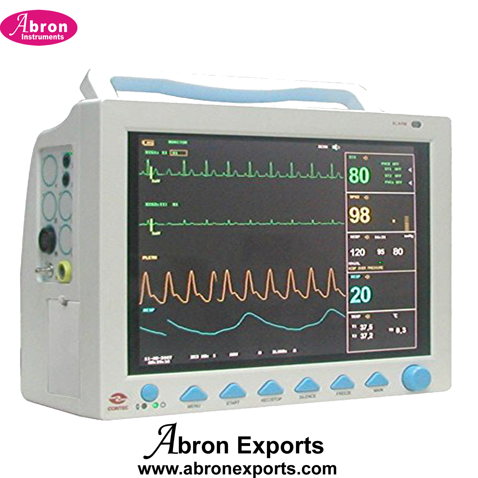 Patient Monitor BP Pulse SPO2 NIBP with Stand Parameters 96 Hour Backup Battery Abron ABM-2710A 